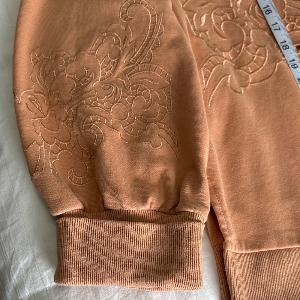POL Women's Embroidered Design Faded Orange Brown Sweatshirt Size Large - Picture 10 of 11